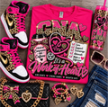 CNA Work of Heart T-Shirt Pink & Leopard Print Healthcare Shirt.