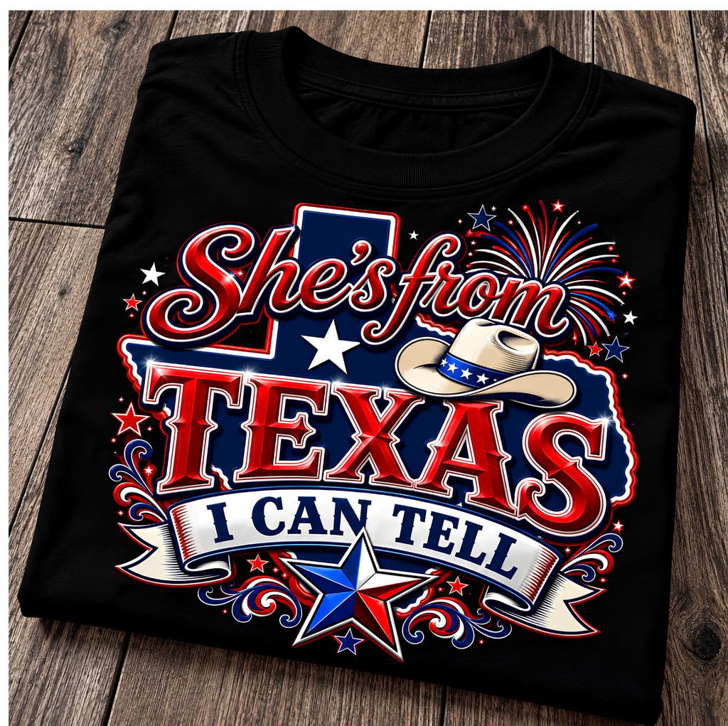 Long Sleeve Shirt- She's From Texas I Can Tell